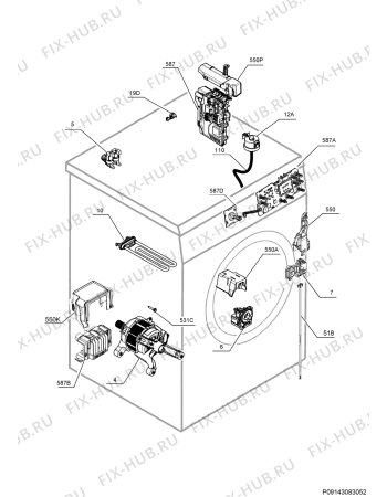 Взрыв-схема стиральной машины Electrolux EWF1494DNW - Схема узла Electrical equipment 268